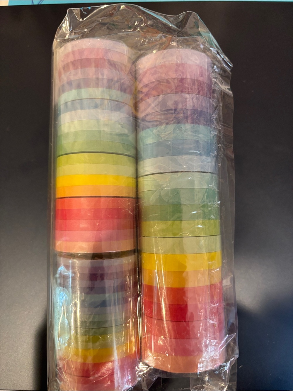Rainbow Pastel Adhesive Party Tape Rolls - Multi-Color Pack